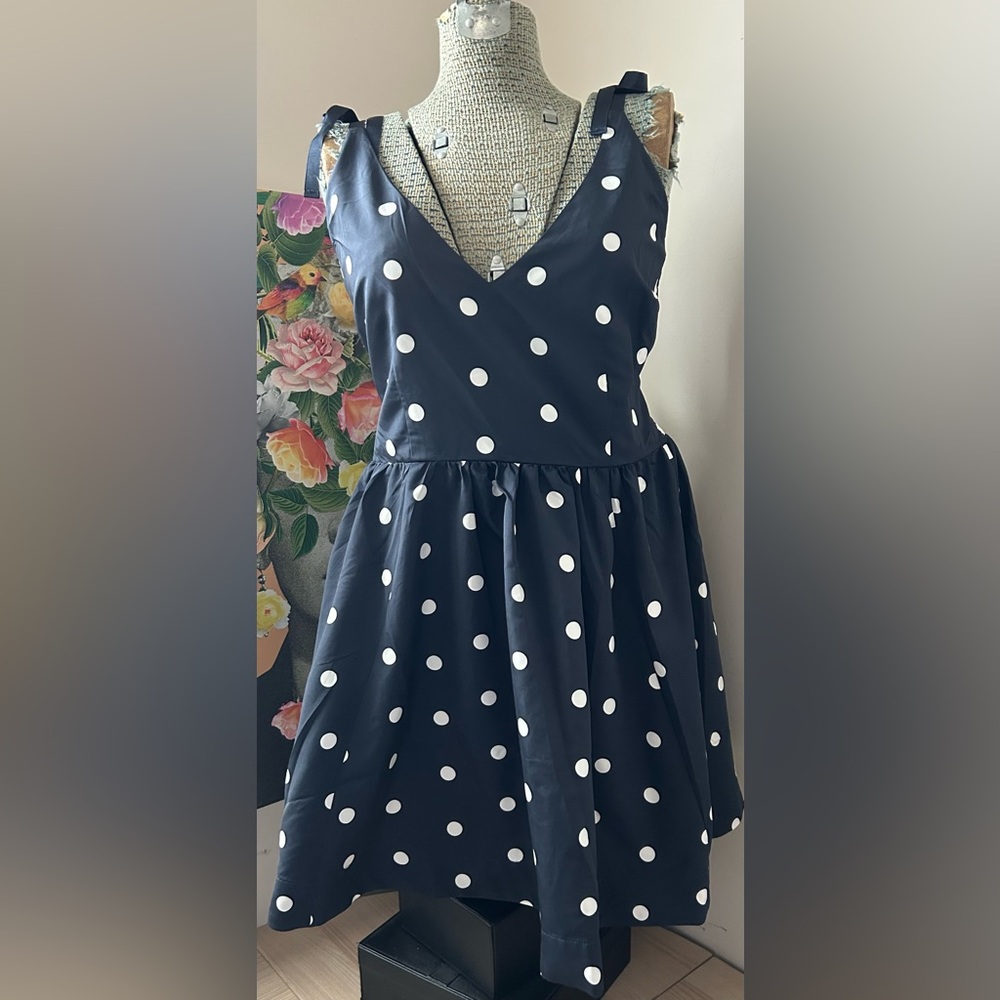 NWT OLD NAVY THE OCCASION FIT & FLARE POLKA DOT DRESS. Sz. 14. VERSATILE - Picture 2 of 10